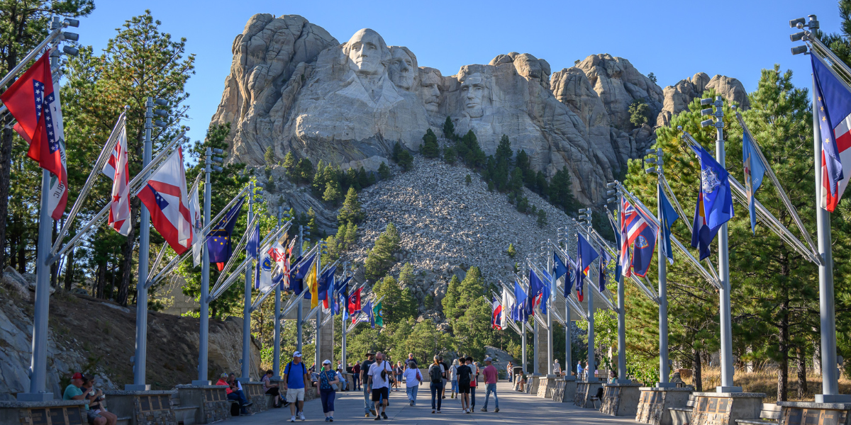 Mount Rushmore entry way Grand View Terrace at Mount Rushmore before crowds arrive